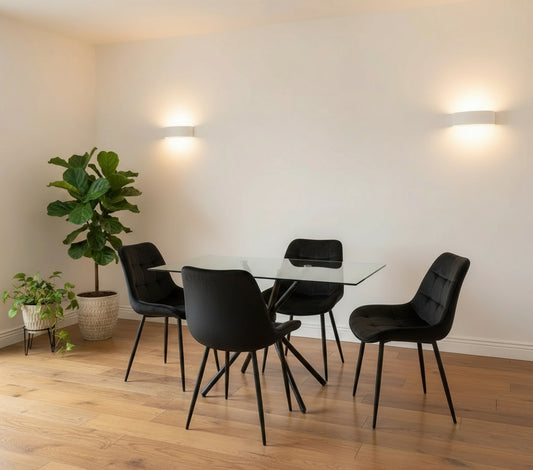 Miami Dining Table with 4 Erica Velvet Chairs