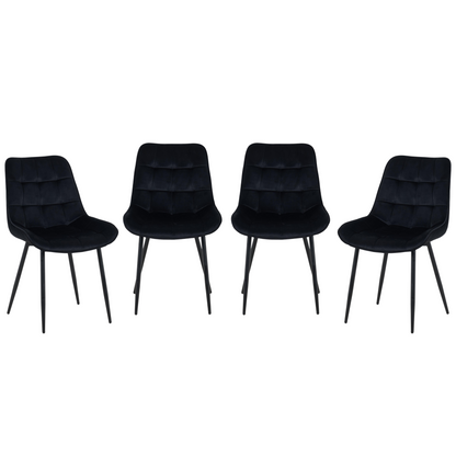 Erica Plush Velvet Comfort Dining Chairs - Set of 4