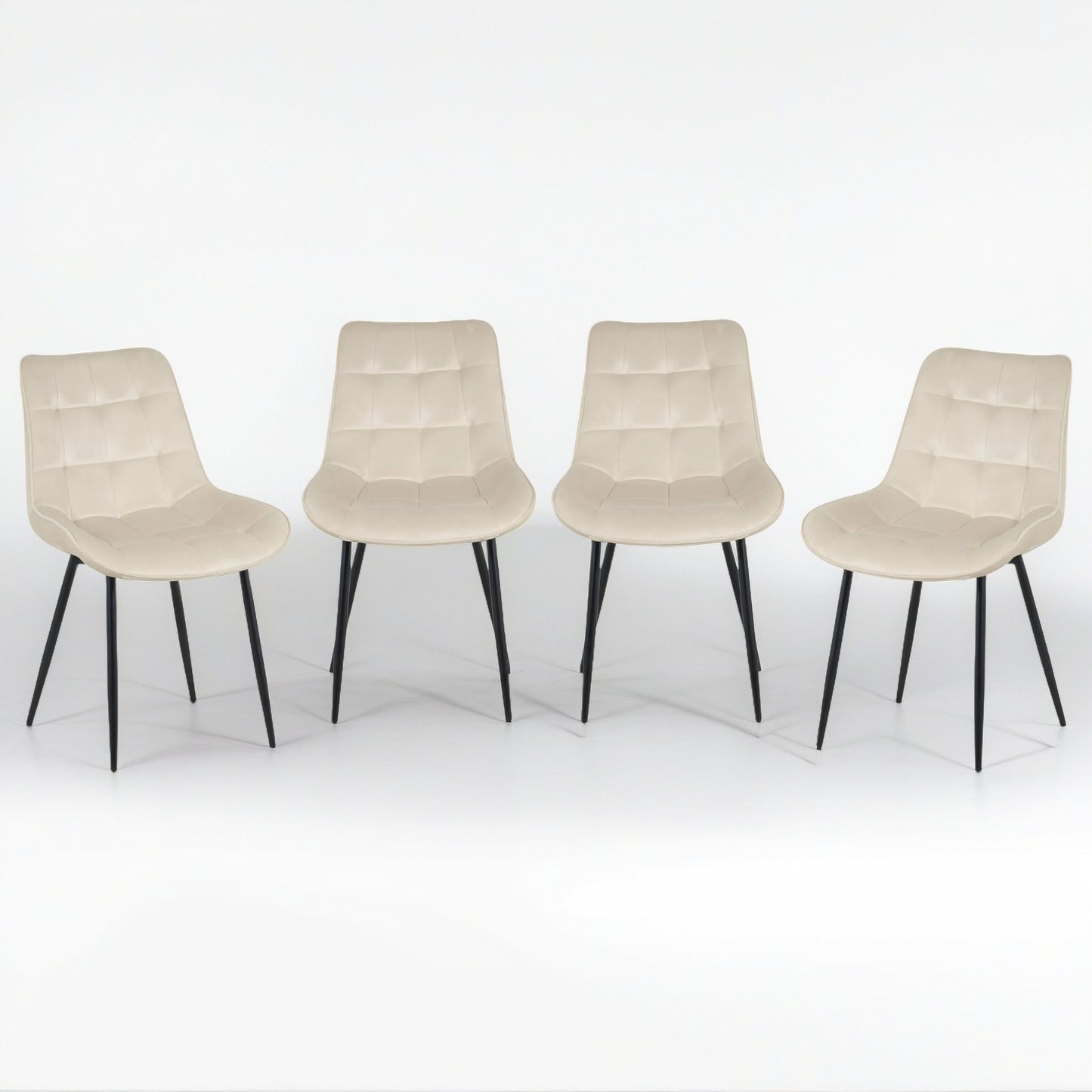 Erica Plush Velvet Comfort Dining Chairs - Set of 4