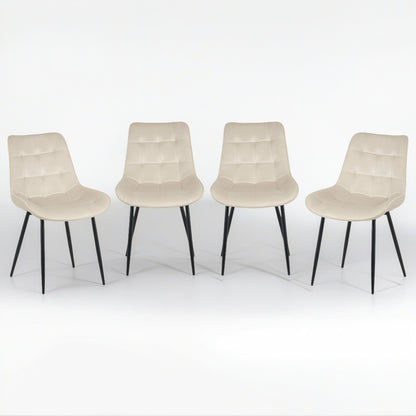 Erica Plush Velvet Comfort Dining Chairs - Set of 4