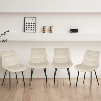 Erica Plush Velvet Comfort Dining Chairs - Set of 4