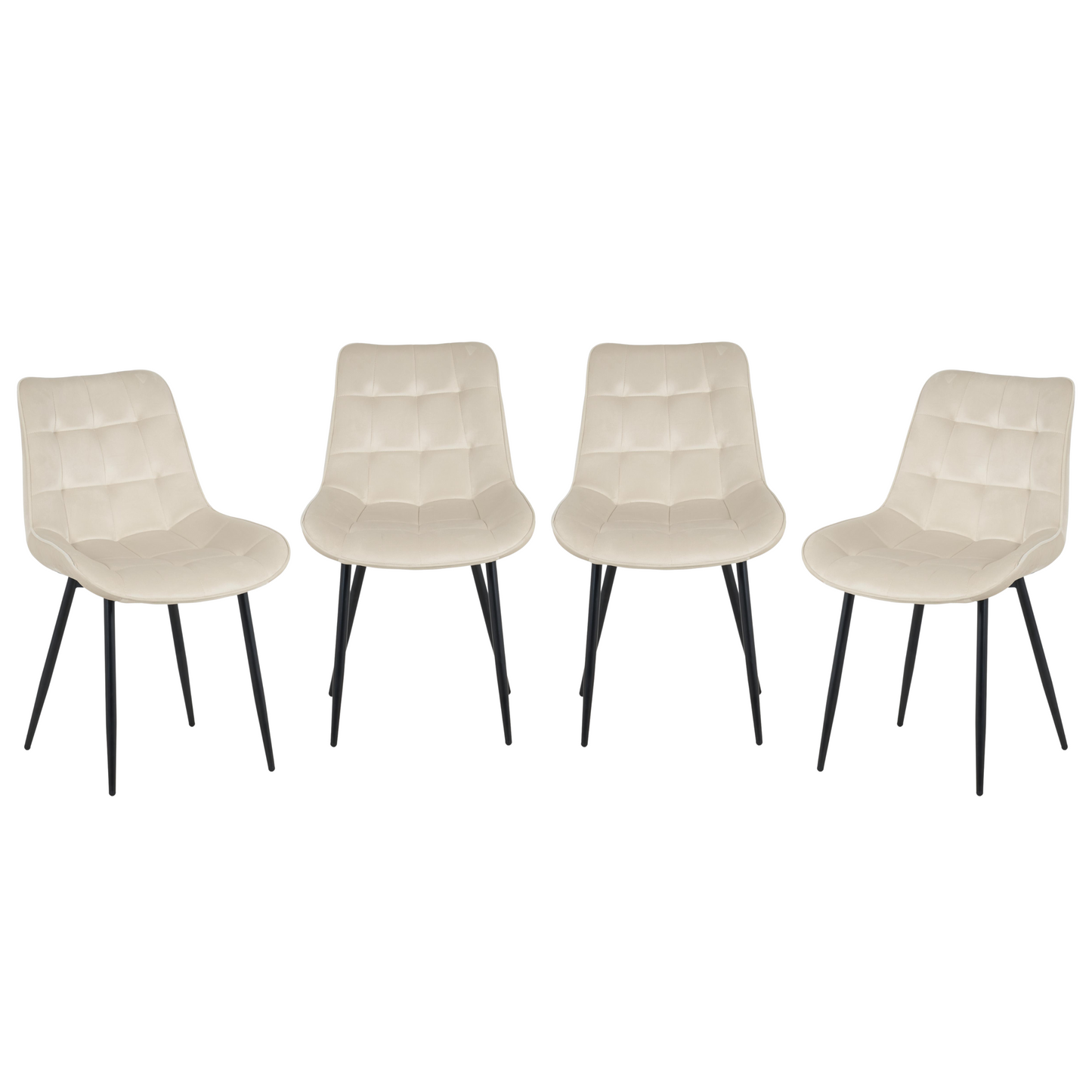 Seattle Dining Table with 4 Erica Velvet Chairs
