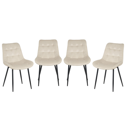 Seattle Dining Table with 4 Erica Velvet Chairs