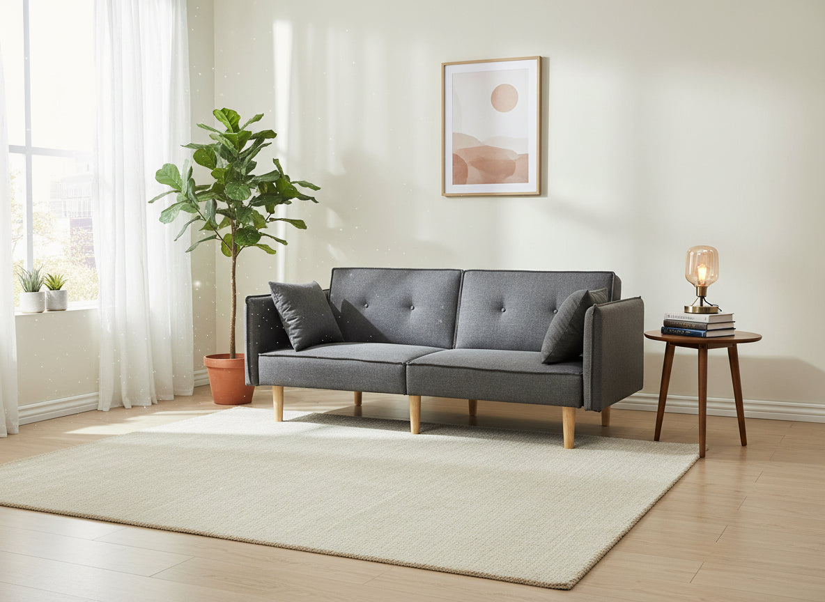 Finnley Two Seat Sofa Bed - Grey - Madefor.Living