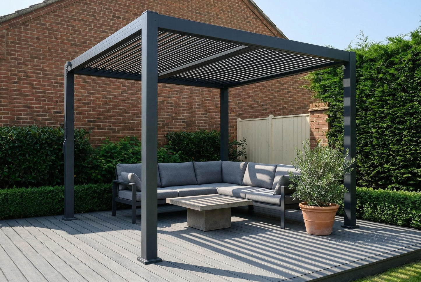 3m x 3m Aluminium Pergola with Manual Louvre Roofing - Madefor.Living
