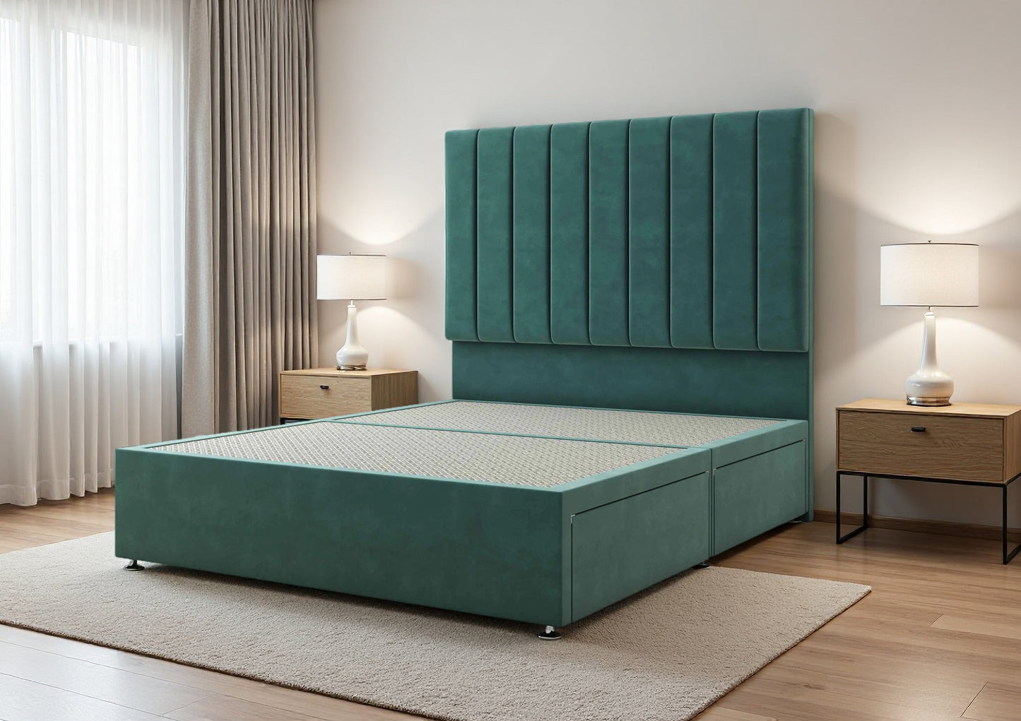 Lawrence Divan Bed Set with 2 Drawer, headboard and footboard - Choice of Mattress