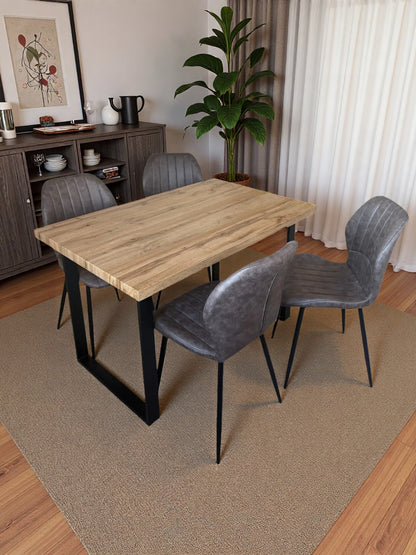 Colorado Dining Table with 4 Jaydn Leather Chairs