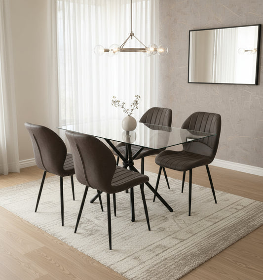 Miami Dining Table with 4 Jaydn Leather Chairs