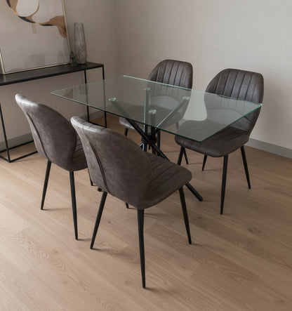 Miami Dining Table with 4 Jaydn Leather Chairs