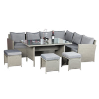 Thumbnail for The Knutsford 9 Seat Corner Rattan Dining Set