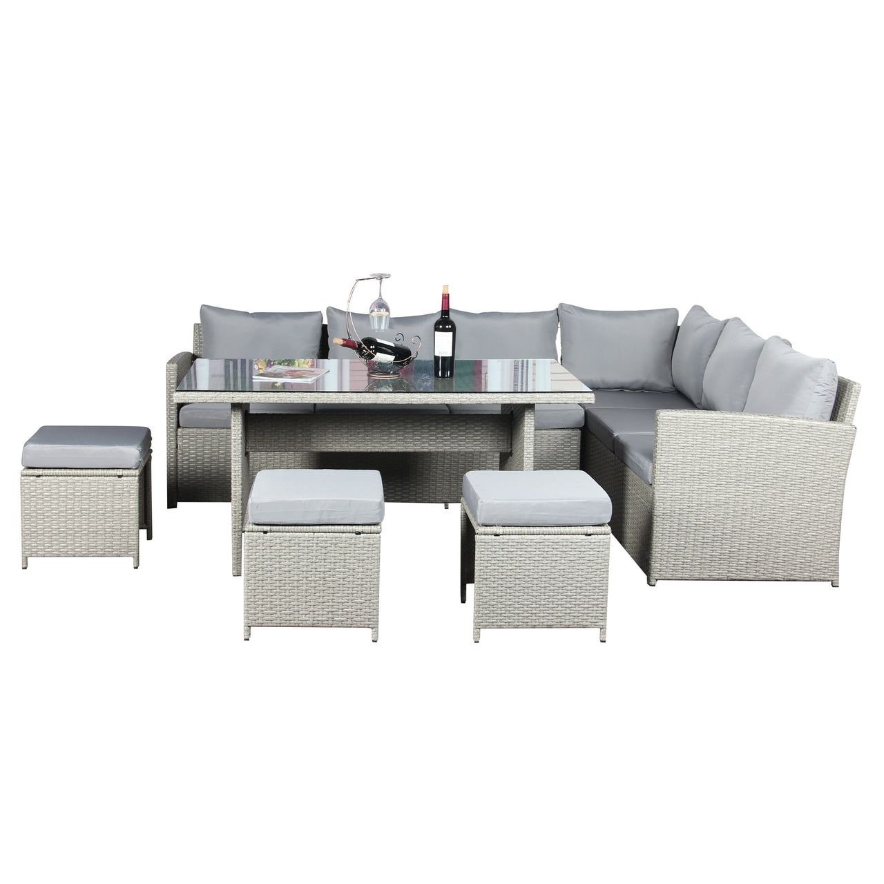 The Knutsford 9 Seat Corner Rattan Dining Set