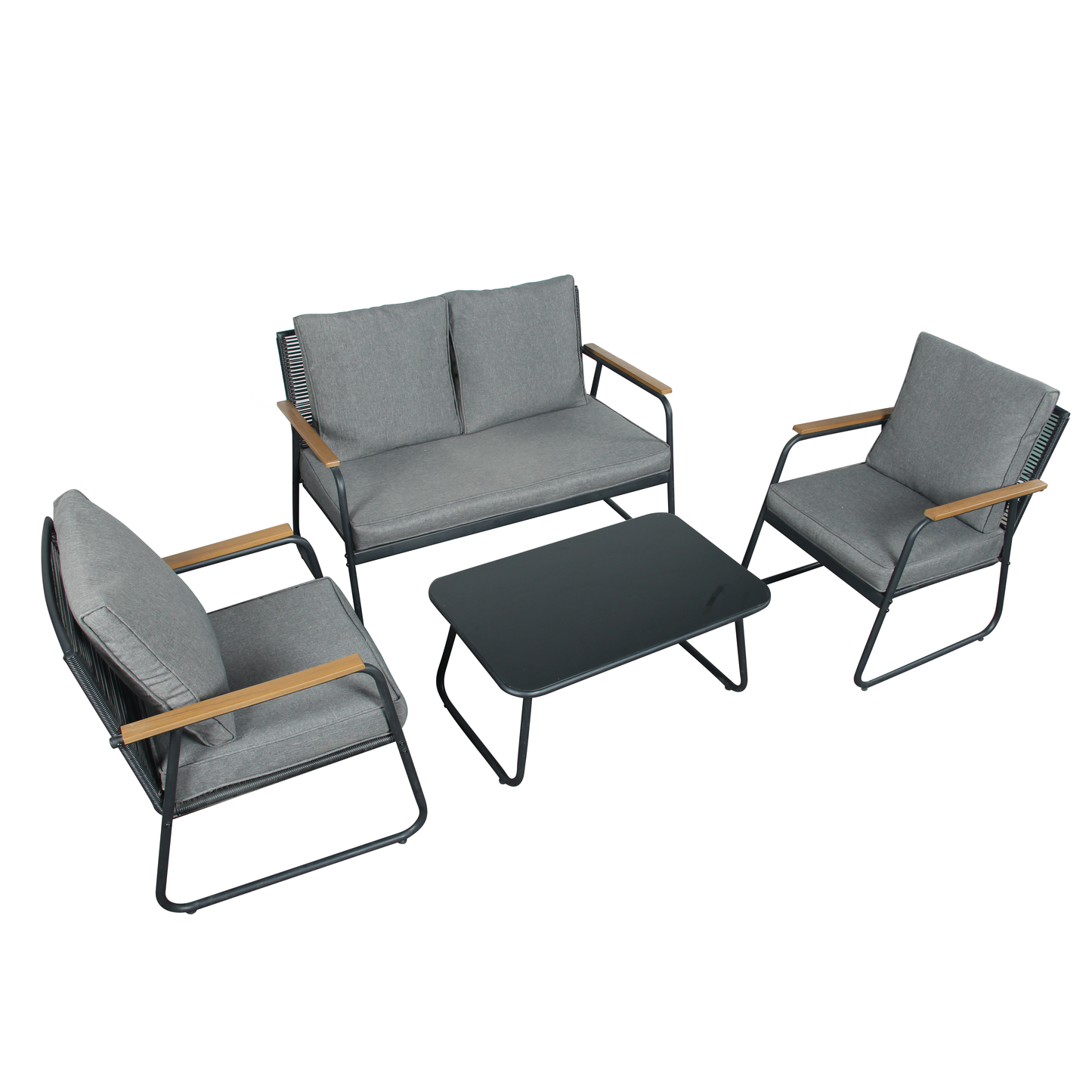 Kendal modern 4 Piece Garden Rattan Set - Madefor.Living