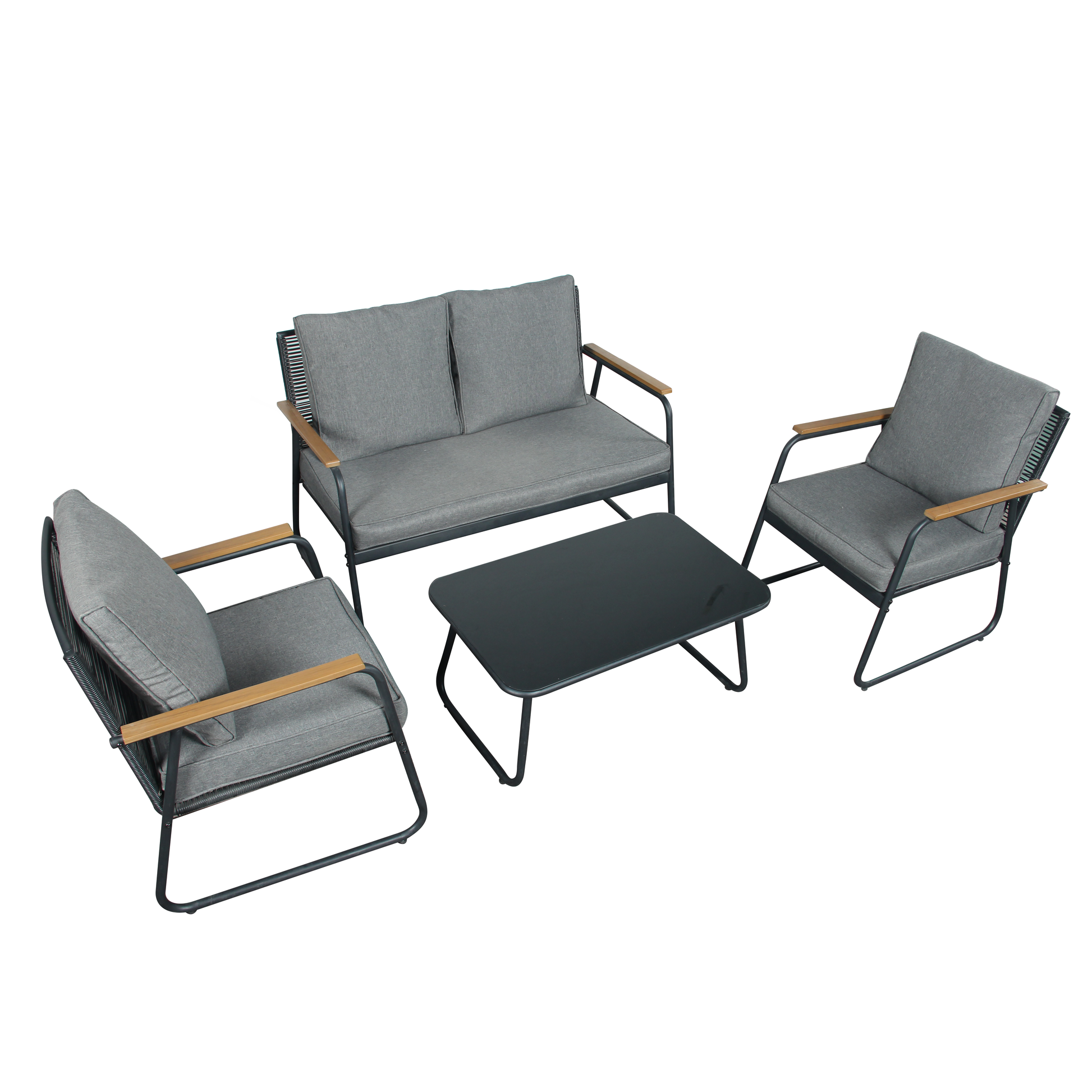 Kendal modern 4 Piece Garden Rattan Set - Madefor.Living