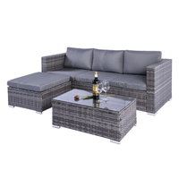 Thumbnail for Dunham Grey 4 Seat Rattan Sofa Set with Coffee Table