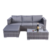 Thumbnail for Dunham Grey 4 Seat Rattan Sofa Set with Coffee Table