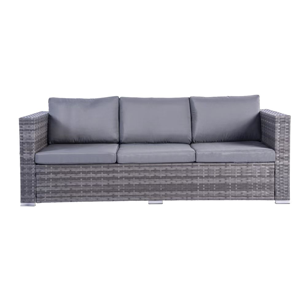 Dunham Grey 4 Seat Rattan Sofa Set with Coffee Table