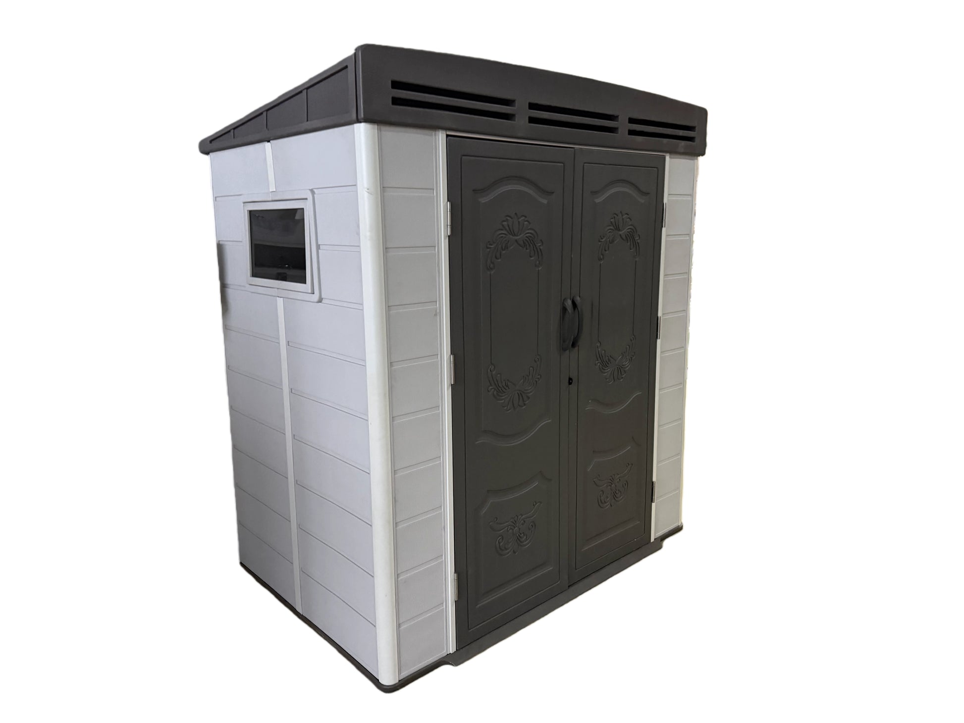 6x4ft plastic shed with window and aluminium structured support - Madefor.Living