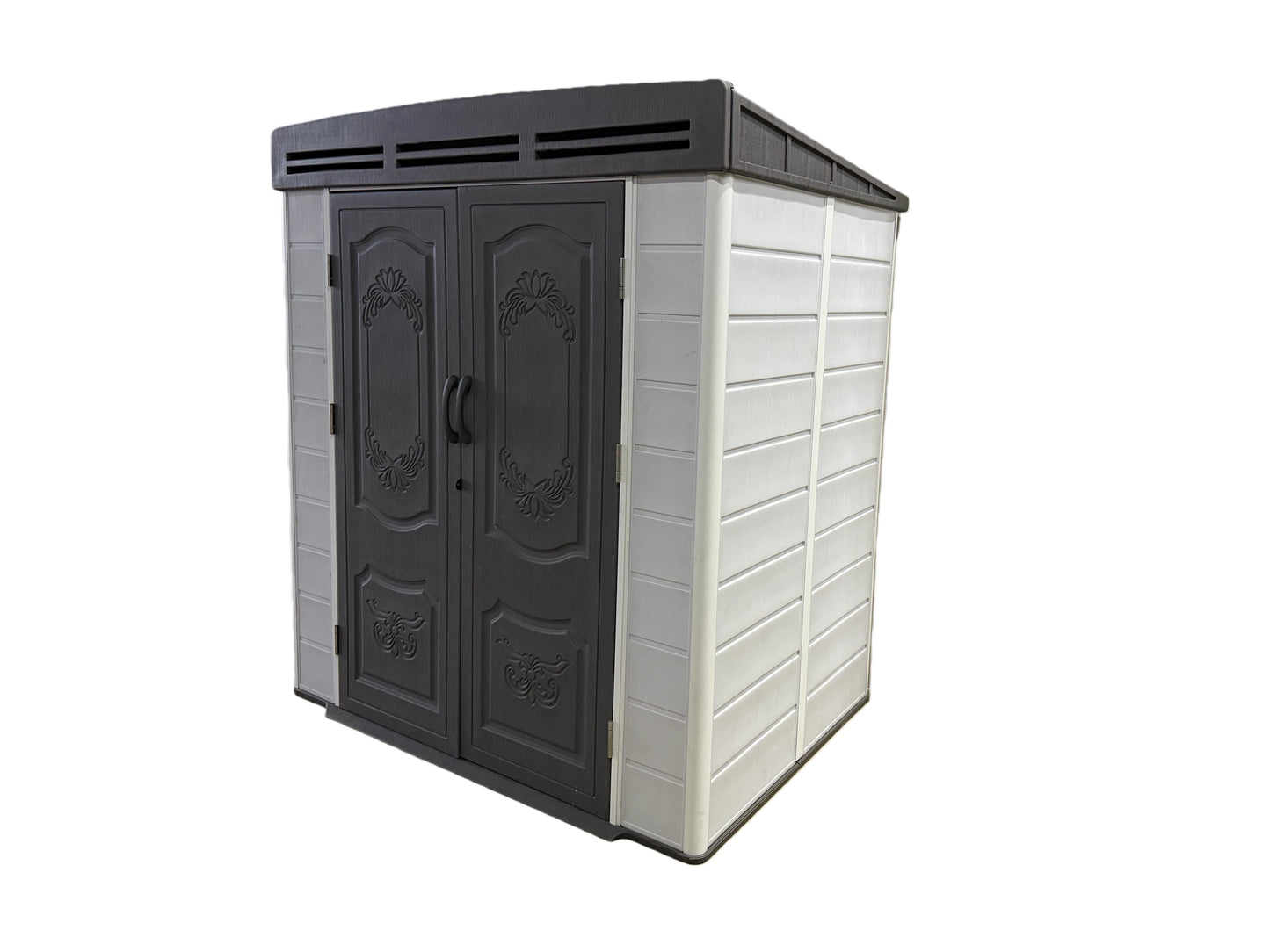 6x4ft plastic shed with window and aluminium structured support - Madefor.Living