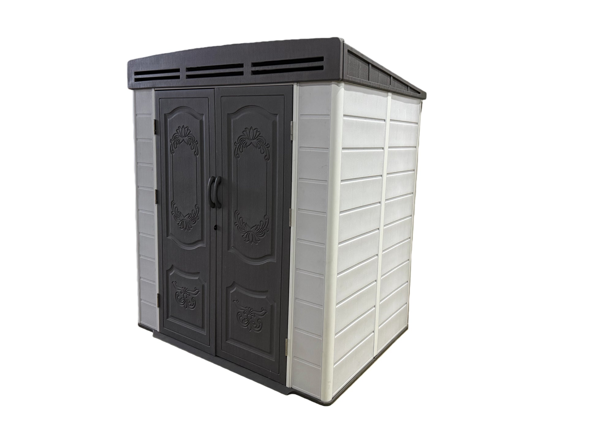 6x4ft plastic shed with window and aluminium structured support - Madefor.Living