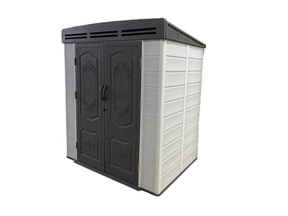 6x4ft plastic shed with window and aluminium structured support - Madefor.Living