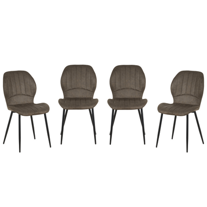 New York Dining Table with 4 Jaydn Leather Chairs