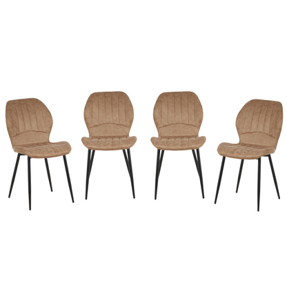 New York Dining Table with 4 Jaydn Leather Chairs