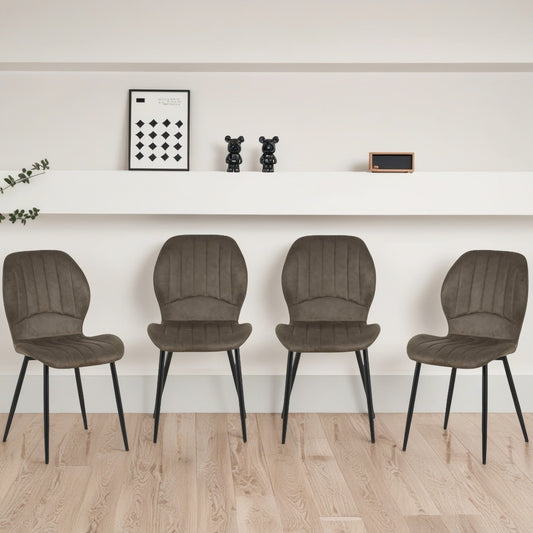 Jaydn Distressed Leather Comfort Dining Chairs - Set of 4