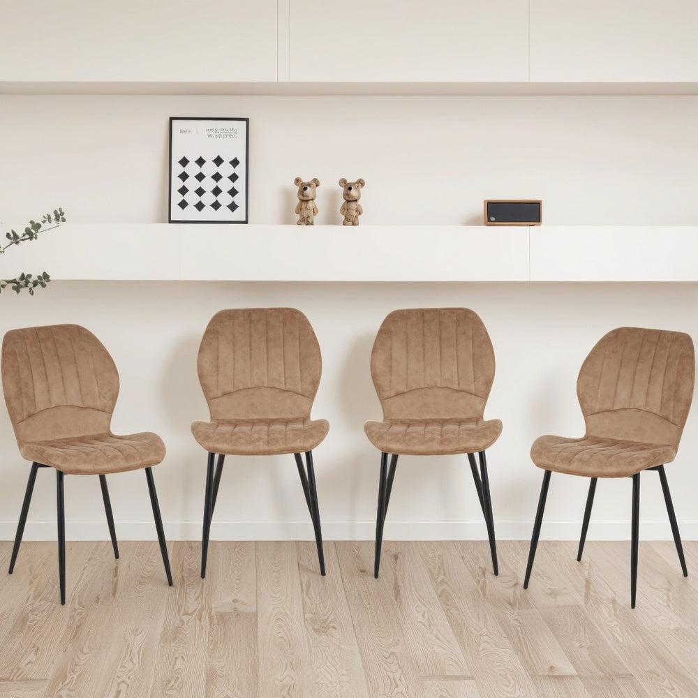 Jaydn Distressed Leather Comfort Dining Chairs - Set of 4