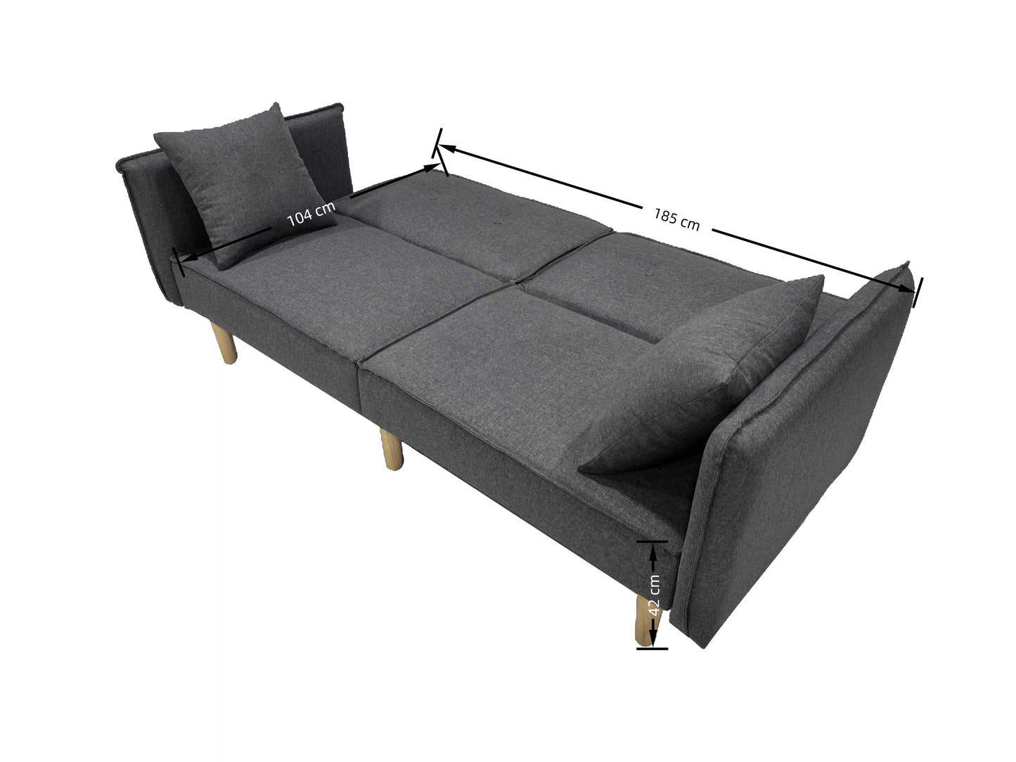 Finnley Two Seat Sofa Bed - Grey - Madefor.Living