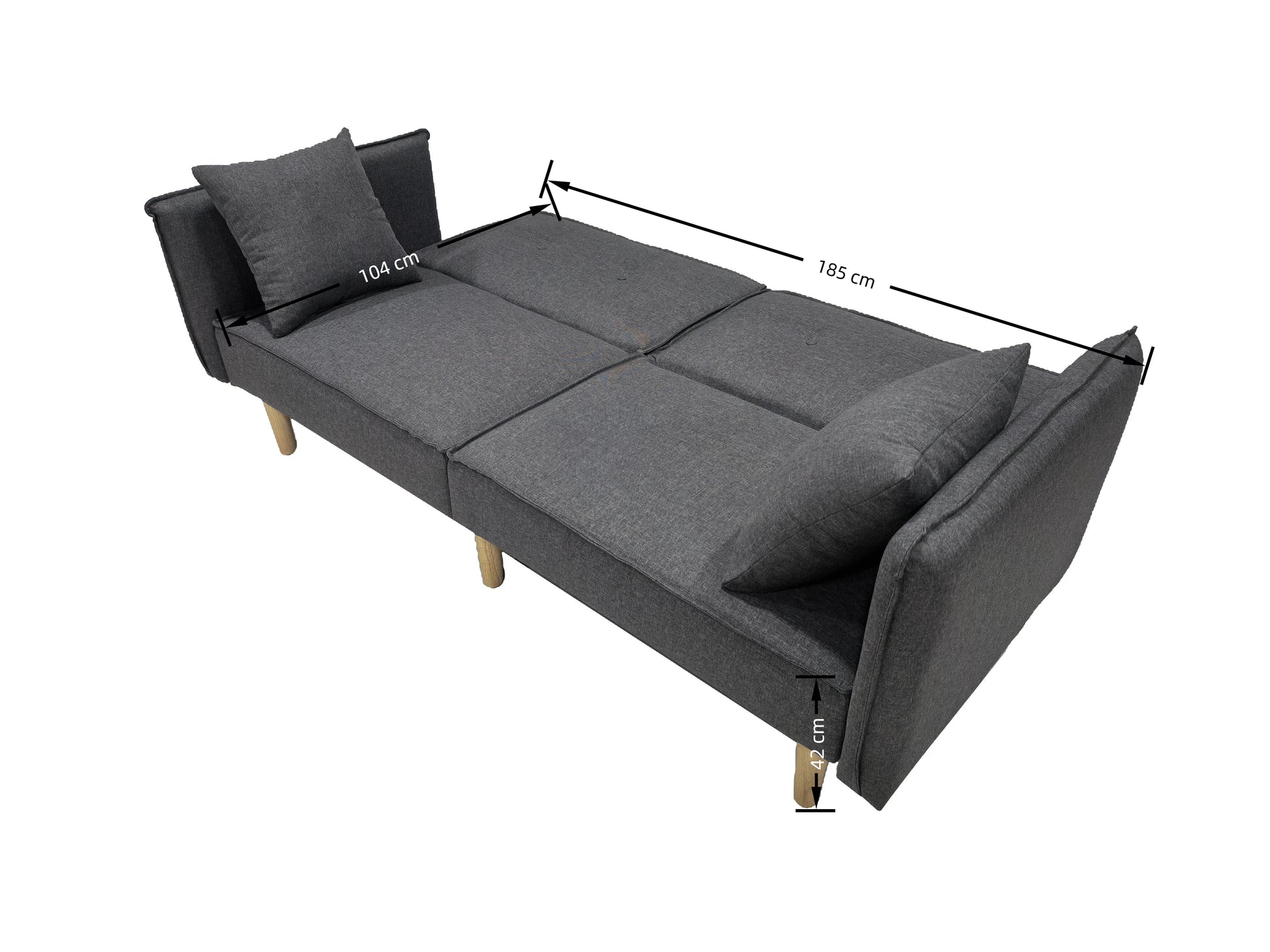Finnley Two Seat Sofa Bed - Grey - Madefor.Living