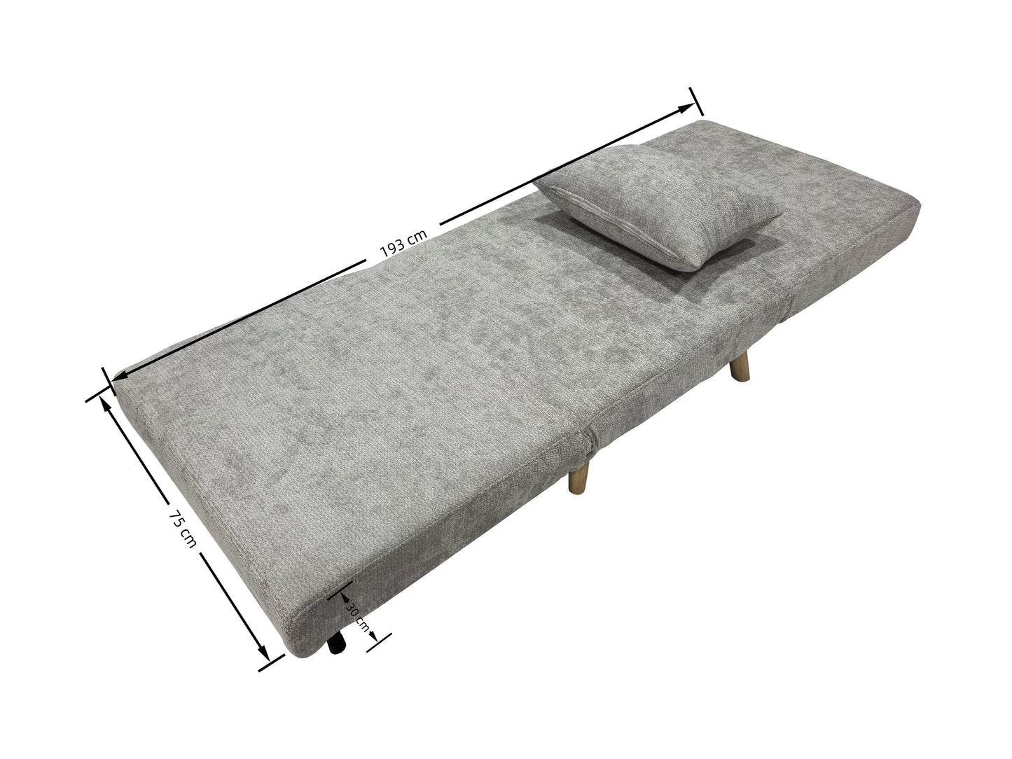 Joel Uno Single Chair Sofa Bed - Grey - Madefor.Living