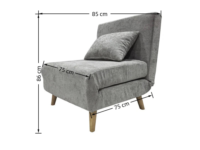 Joel Uno Single Chair Sofa Bed - Grey - Madefor.Living
