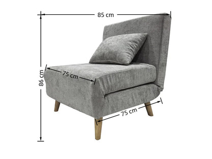 Joel Uno Single Chair Sofa Bed - Grey - Madefor.Living