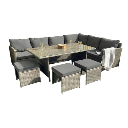 The Knutsford 9 Seat Corner Rattan Dining Set - Madefor.Living