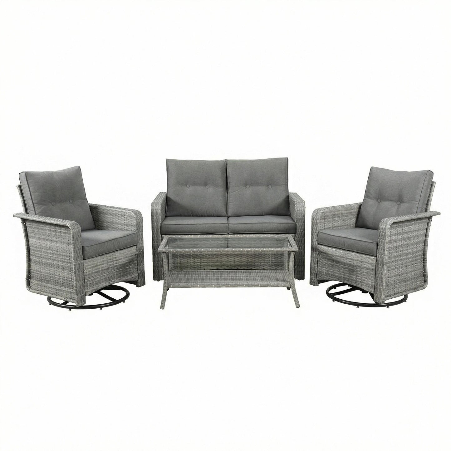 The Leigh 4 Seat Rattan Sofa Lounge Set - Madefor.Living