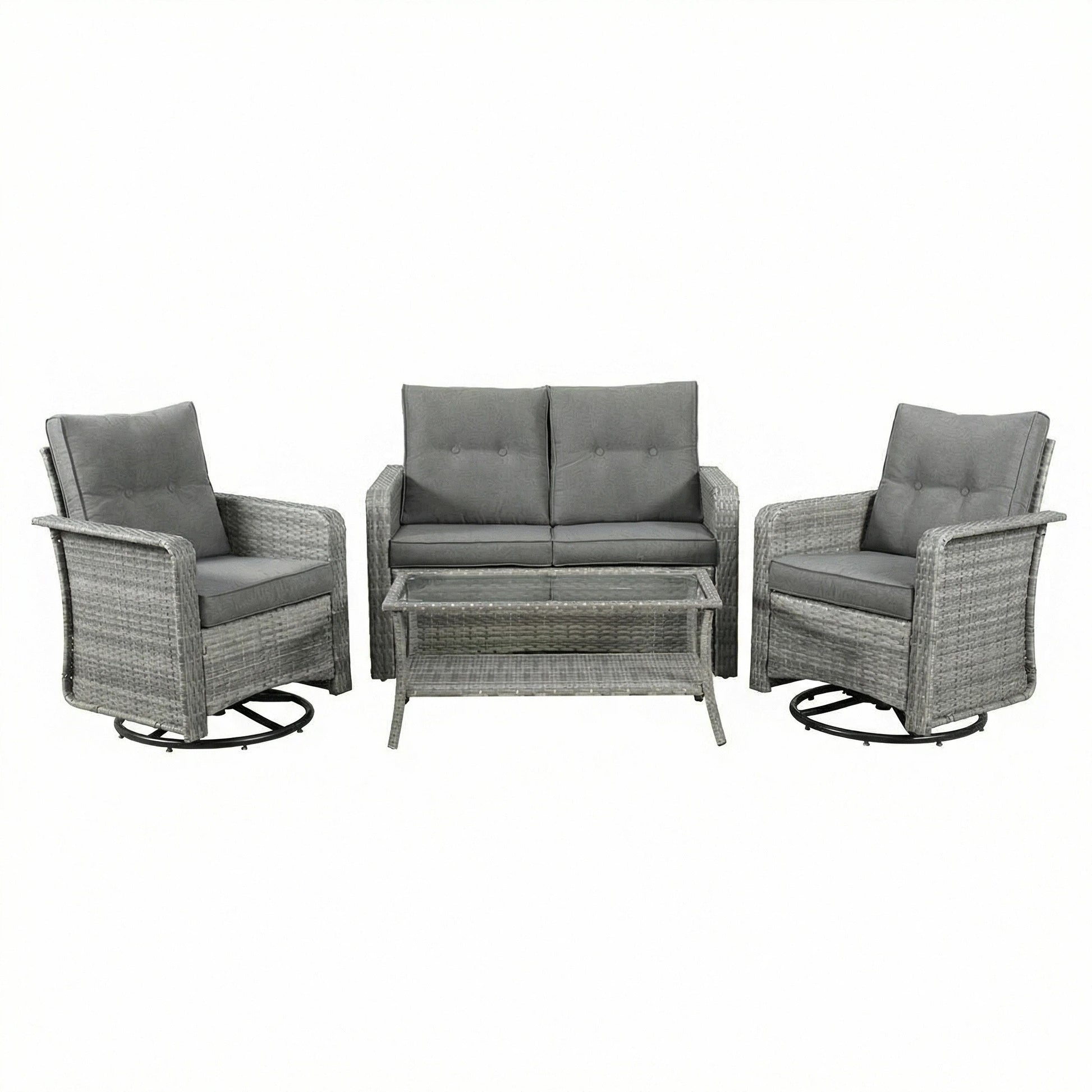 The Leigh 4 Seat Rattan Sofa Lounge Set - Madefor.Living