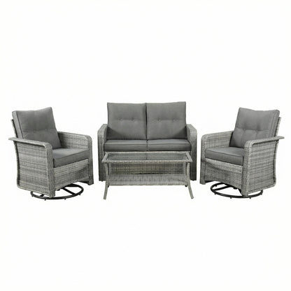 The Leigh 4 Seat Rattan Sofa Lounge Set - Madefor.Living