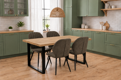 Colorado Dining Table with 4 Jaydn Leather Chairs