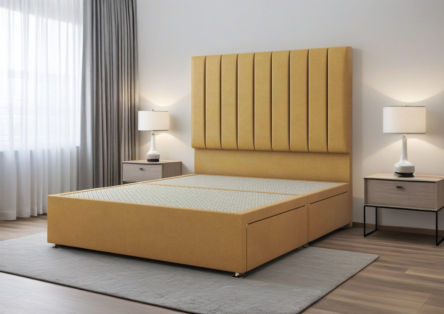 Lawrence Divan Bed Set with 2 Drawer, headboard and footboard - Choice of Mattress