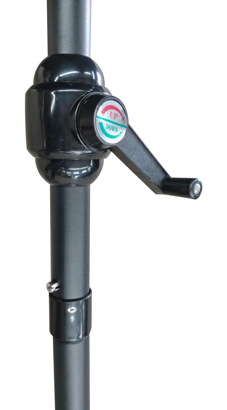 The Lancaster - Black and Grey Metal 4 Seat Garden Dining Set including Parasol - Madefor.Living