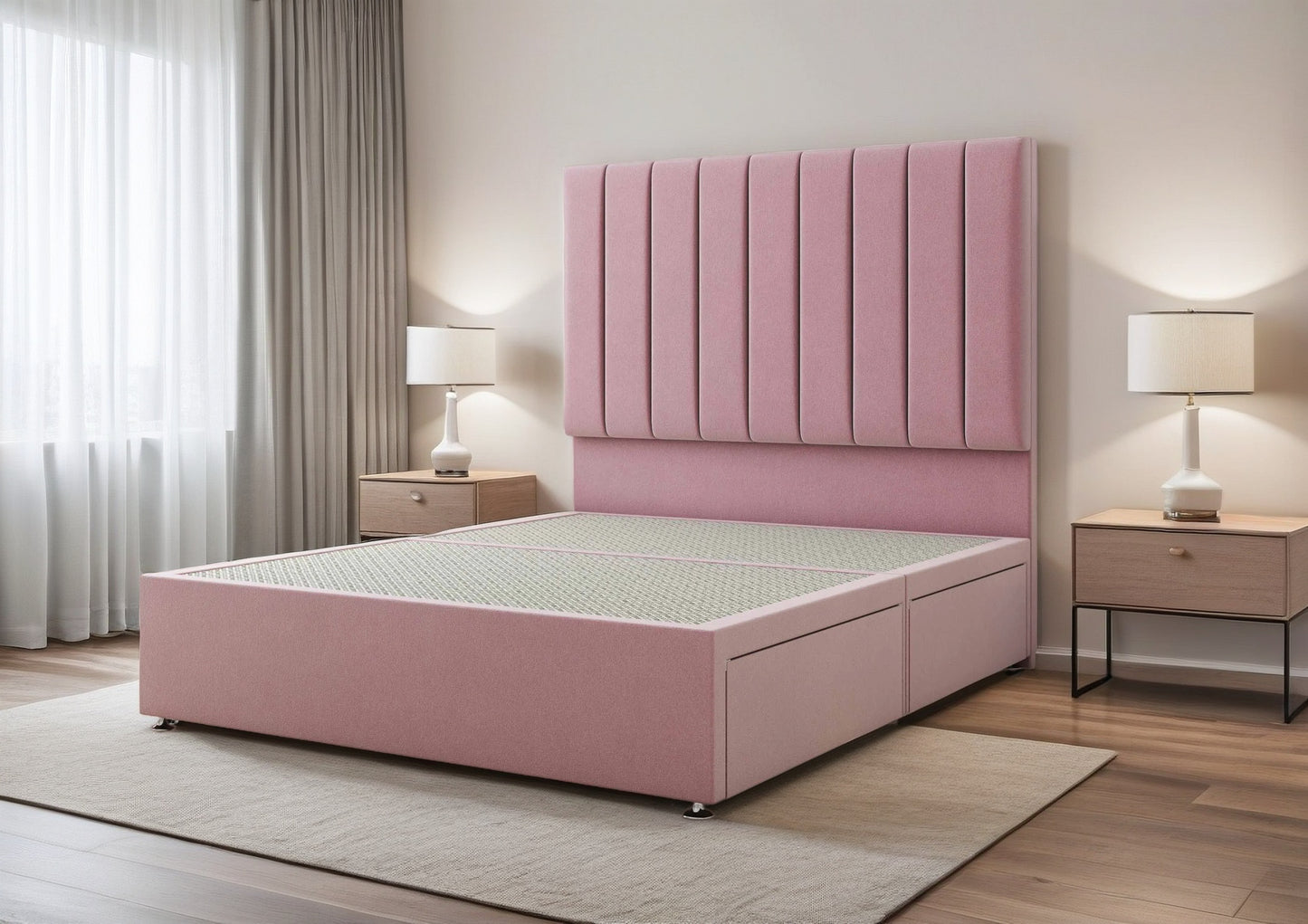 Lawrence Divan Bed Set with 2 Drawer, headboard and footboard - Choice of Mattress