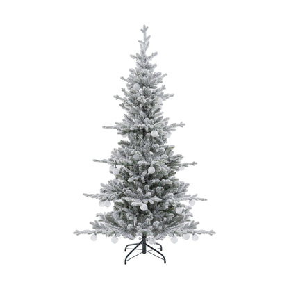 Aurora Winter Glow 6ft Flocked White Multi-Colour Christmas Tree