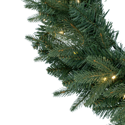 60cm Premium Mixed branch prelit Green Wreath - with timer