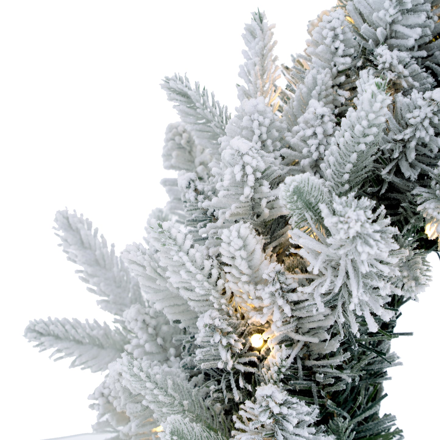 60cm Premium Mixed branch prelit Snow Flocked Christmas Wreath - with timer