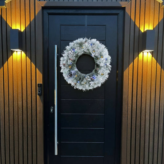 Aurora Winter Glow Christmas Wreath - White
