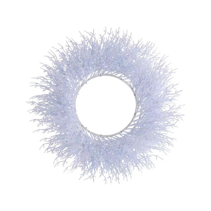 Arctic Snowdrift Christmas Wreath – Flocked White with Warm White LED Lights