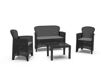 Thumbnail for Veneto 4 piece plastic rattan sofa, chair and coffee table set