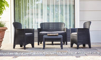 Thumbnail for Veneto 4 piece plastic rattan sofa, chair and coffee table set