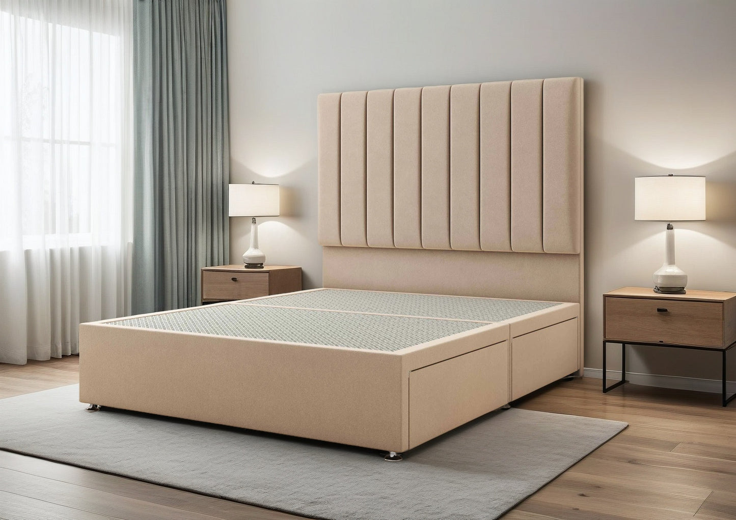 Lawrence Divan Bed Set with 2 Drawer, headboard and footboard - Choice of Mattress