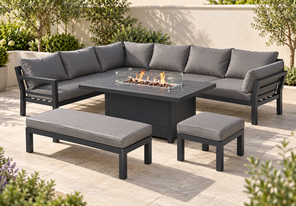 The Thatto Heath Eight-Seater Corner Firepit Garden Set